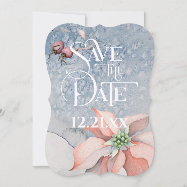 Weihnachtsmagie/Poinsettia Hochzeit - Save the Dat Save The Date (Vorderseite)
