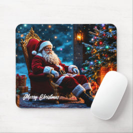 Weihnachtsmagie Santa Claus gemütlicher Kamin Mousepad