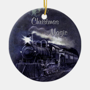Weihnachtsmagischer Vintager Zug Keramikornament