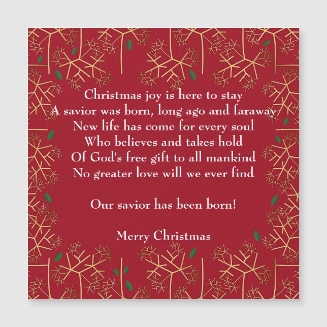 Weihnachtsmagnet-Karte Magnetkarte (Vorderseite)