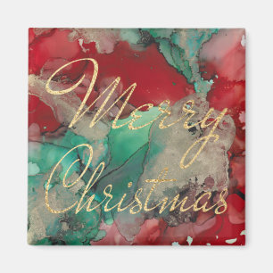 Weihnachtsmagnet Quadrat Farbige Gold Weihnachten Magnet