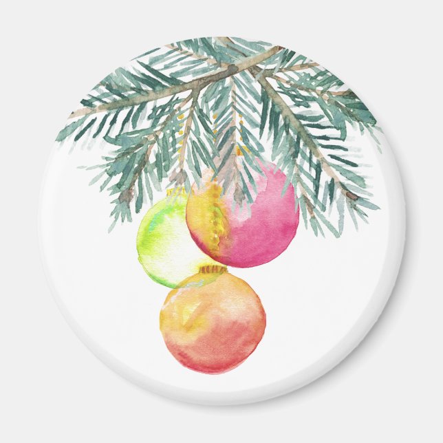 Weihnachtsmagnete Watercolor Baubles Magnet (Vorne)