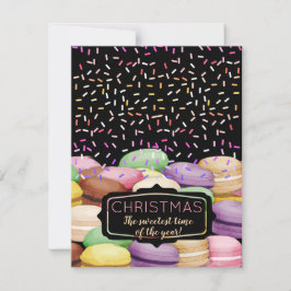 Weihnachtsmakaroon-Kekse-Sprinklen backen von Feiertagskarte