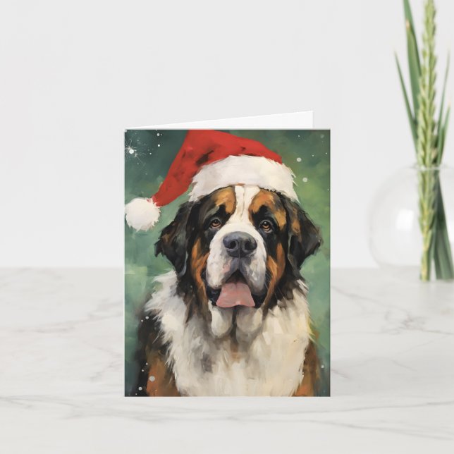 Weihnachtsmalerei St.Bernard Karte (Vorderseite)