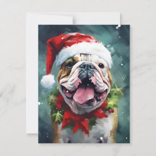 Weihnachtsmalereien von Bulldog Feiertagskarte