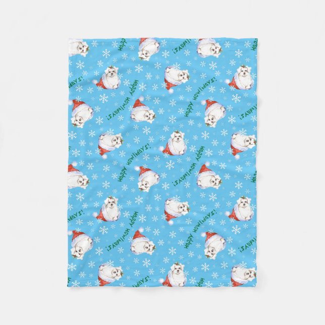 Weihnachtsmaltesisch Fleecedecke (Vorderseite)