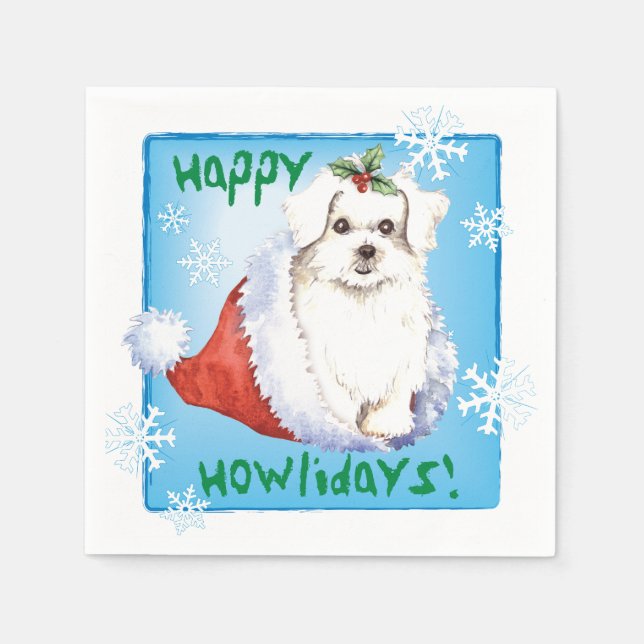 Weihnachtsmaltesisch Serviette (Vorderseite)