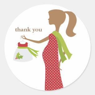 WeihnachtsMama, zum Baby-Dusche zu sein- Runder Aufkleber