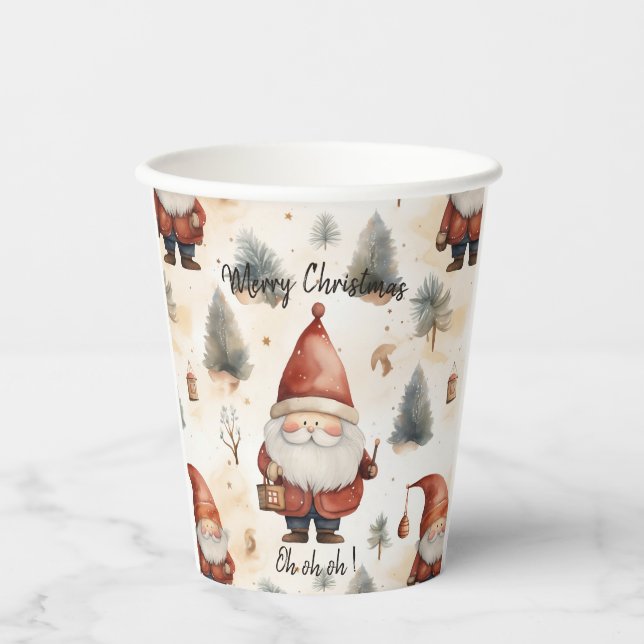 Weihnachtsmann 2 - Aquarell Pappbecher (Vorderseite)
