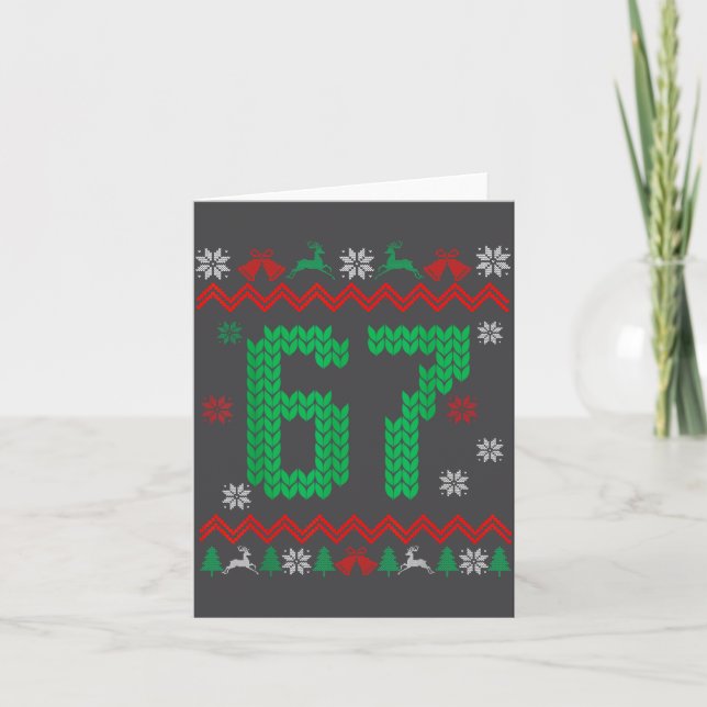Weihnachtsmann 67 Sechs Sieben Meme Hässlicher Pul Karte (Vorderseite)