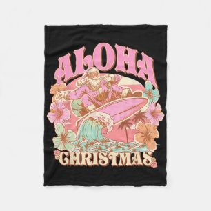 Weihnachtsmann Aloha Surfen Hawaiianisches Mele Fleecedecke
