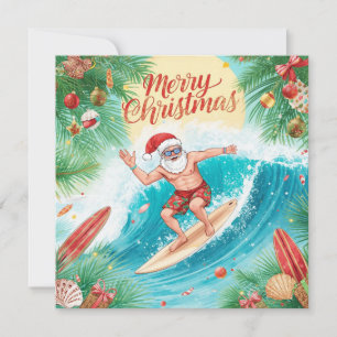 WEIHNACHTSMANN am Hawaii-Strand für Weihnachten