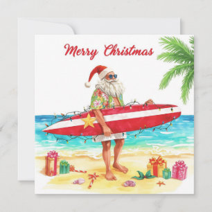 WEIHNACHTSMANN am Hawaii-Strand für Weihnachten