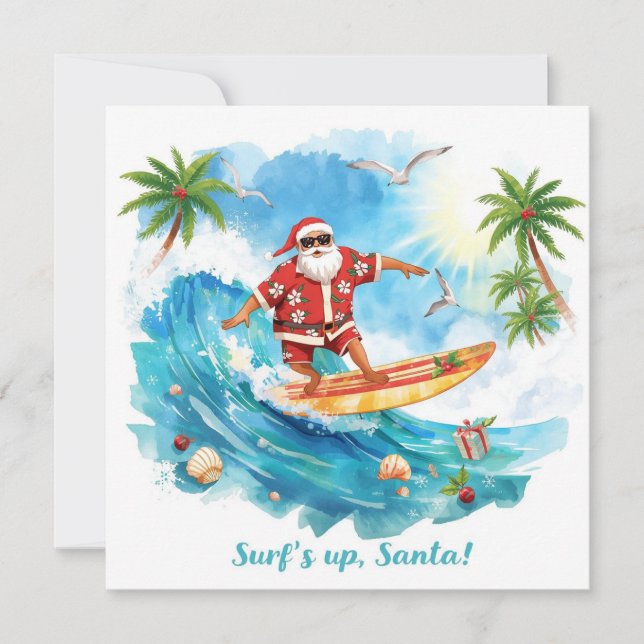 WEIHNACHTSMANN am Hawaii-Strand für Weihnachten (Vorderseite)