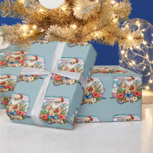 WEIHNACHTSMANN am Hawaii-Strand für Weihnachten Geschenkpapier