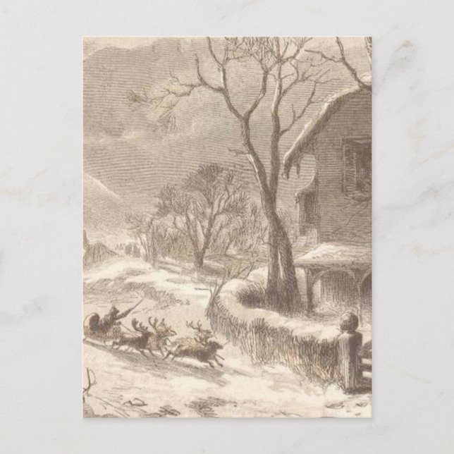 Weihnachtsmann am Heiligen Abend Feiertagspostkarte (Vorderseite)