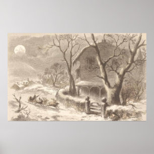 Weihnachtsmann am Heiligen Abend Poster