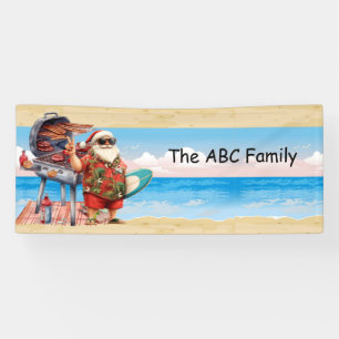 WEIHNACHTSMANN am Strand an Weihnachten im Juli Banner