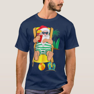 Weihnachtsmann am Strand, Hawaiianischer Weihnacht T-Shirt