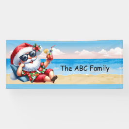 Weihnachtsmann am Strand Weihnachten im Juli Party Banner