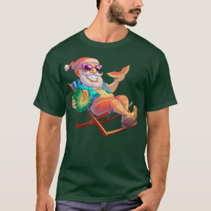 Weihnachtsmann am Strand Weihnachten im Juli T-Shirt