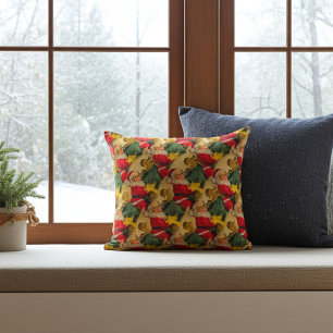 Weihnachtsmann am Weihnachtsbaum mit Glocken und B Kissen