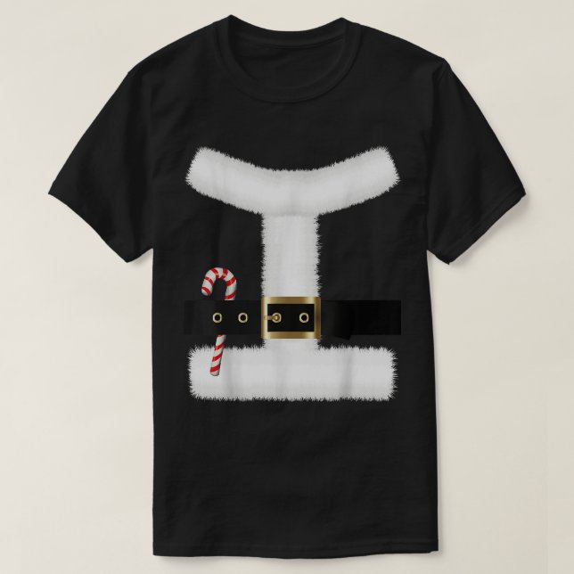 Weihnachtsmann Anzug Kostüme Weihnachtsgürtel Unis T-Shirt (Design vorne)