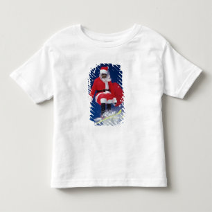 Weihnachtsmann auf dem Skispringen weg von einem Kleinkind T-shirt