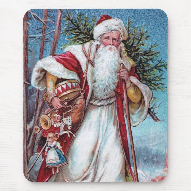 Weihnachtsmann auf dem Weg Mousepad (Vorne)