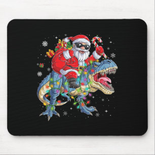 Weihnachtsmann auf Dinosaurier Reitet Lustige Weih Mousepad