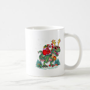 Weihnachtsmann auf Dinosaurier Weihnachten Rentier Kaffeetasse