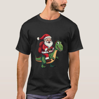 Weihnachtsmann auf einem Dinosaurium reitend das b T-Shirt