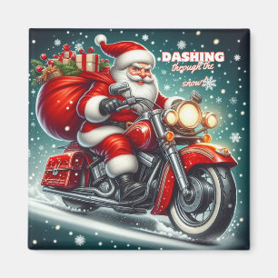 Weihnachtsmann auf einem Motorrad Magnet