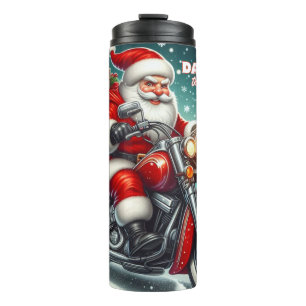 Weihnachtsmann auf einem Motorrad Thermosbecher