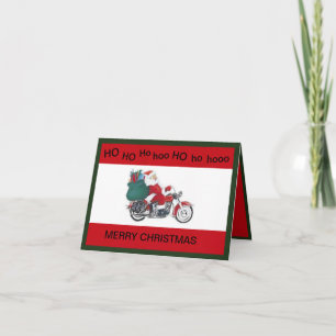 Weihnachtsmann auf einer Motorrad-Weihnachtskarte Karte