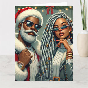 Weihnachtsmann auf Festparty Karte