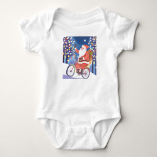 Weihnachtsmann auf Harley Baby Strampler
