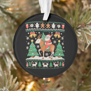 Weihnachtsmann auf Okapi Weihnachten Xmas hässlich Ornament