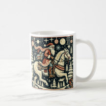 Weihnachtsmann auf Pferd Thru Village