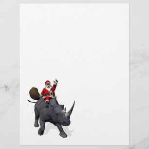 Weihnachtsmann auf Rhinozeros Nashorn