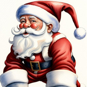 Weihnachtsmann auf Rollschuhen Flache Festtagskart Feiertagskarte