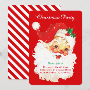 Weihnachtsmann auf roter Party-Einladung Einladung