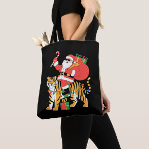 Weihnachtsmann auf Tiger Reiten Lakritzstab Weihna