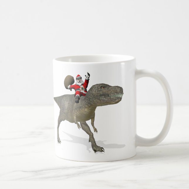 Weihnachtsmann auf Tyrannosaurus Rex Tasse (Rechts)