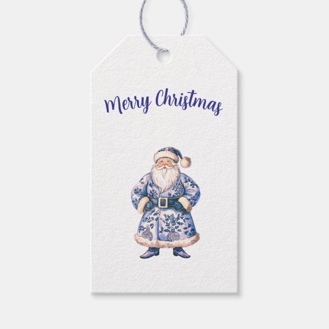 Weihnachtsmann-Aufkleber Geschenkanhänger (Vorderseite)