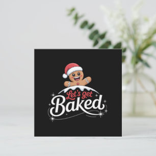 Weihnachtsmann aus Lebkuchen Familie Lasst uns geb Feiertagskarte