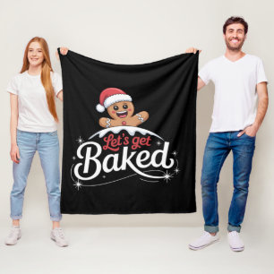 Weihnachtsmann aus Lebkuchen Familie Lasst uns geb Fleecedecke