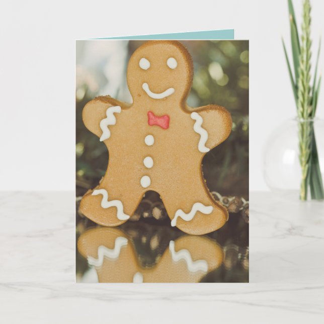 Weihnachtsmann aus Lebkuchen Karte (Vorderseite)