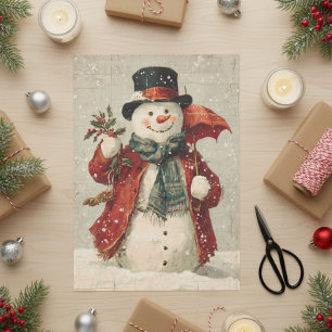 Weihnachtsmann aus Vintage-Christmas-Schnee Seidenpapier