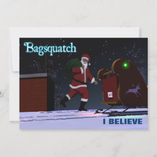 Weihnachtsmann - Bagsquatch-Urlaubskarte Feiertagskarte